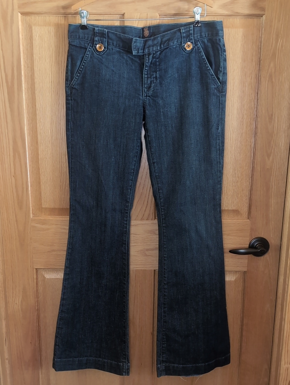 Sz 32 Anlo Dark Wash Women’s Flare Jeans - Navy Blue